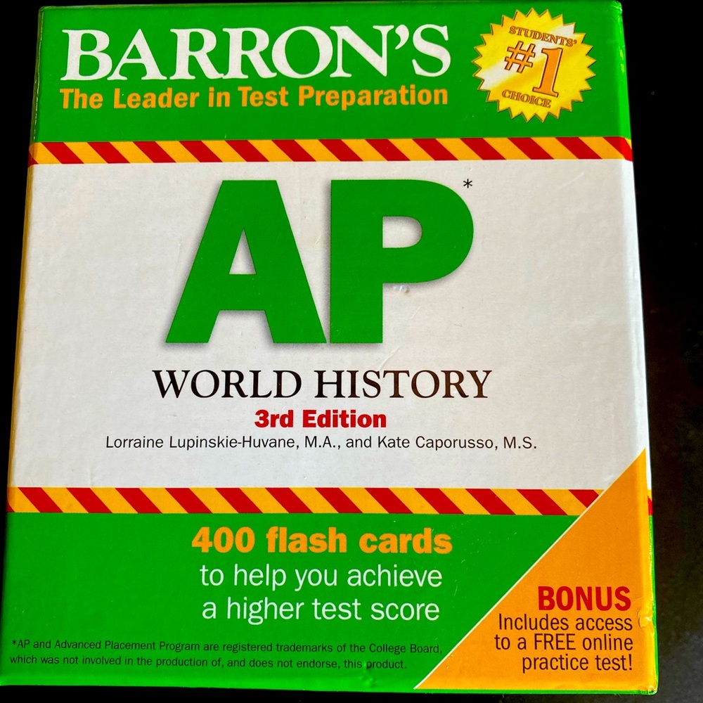 BARRON’S AP WORLD HISTORY flash cards